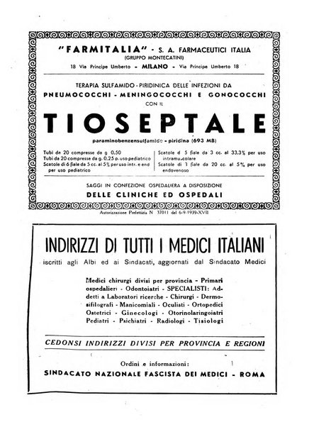 Le forze sanitarie organo ufficiale del Sindacato nazionale fascista dei medici e degli ordini dei medici