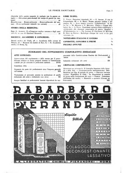 Le forze sanitarie organo ufficiale del Sindacato nazionale fascista dei medici e degli ordini dei medici