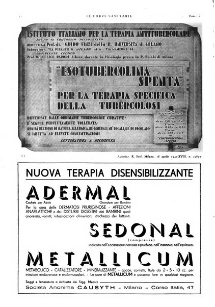 Le forze sanitarie organo ufficiale del Sindacato nazionale fascista dei medici e degli ordini dei medici