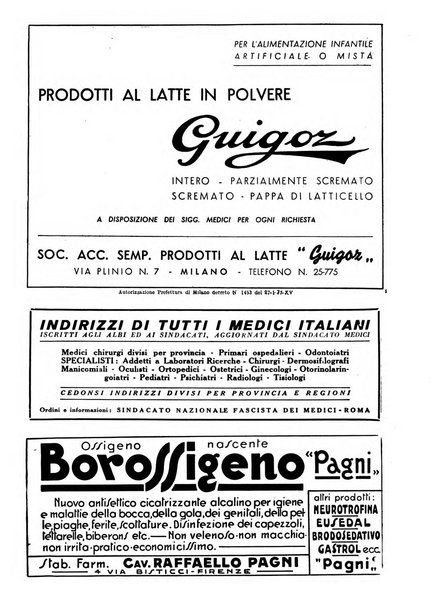 Le forze sanitarie organo ufficiale del Sindacato nazionale fascista dei medici e degli ordini dei medici