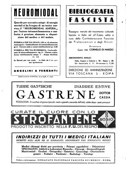 Le forze sanitarie organo ufficiale del Sindacato nazionale fascista dei medici e degli ordini dei medici