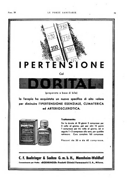 Le forze sanitarie organo ufficiale del Sindacato nazionale fascista dei medici e degli ordini dei medici