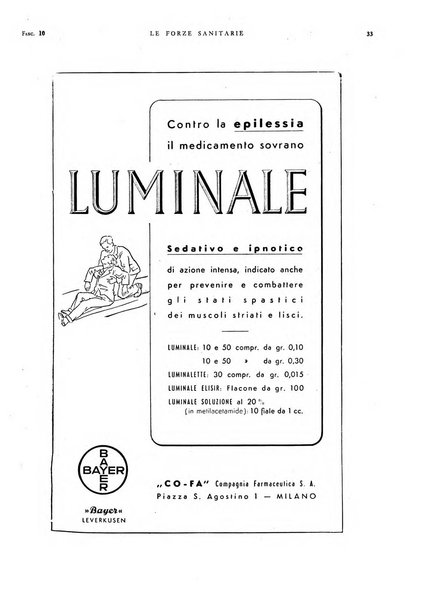 Le forze sanitarie organo ufficiale del Sindacato nazionale fascista dei medici e degli ordini dei medici