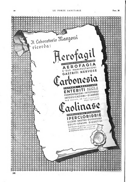 Le forze sanitarie organo ufficiale del Sindacato nazionale fascista dei medici e degli ordini dei medici