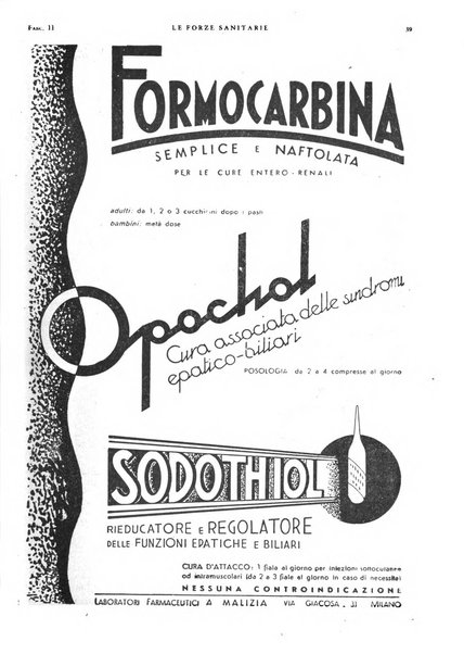 Le forze sanitarie organo ufficiale del Sindacato nazionale fascista dei medici e degli ordini dei medici