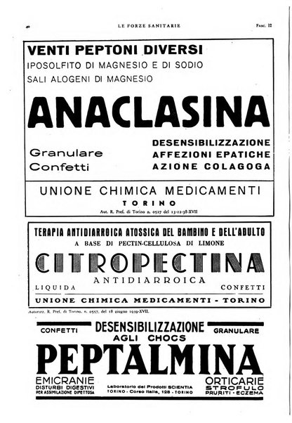 Le forze sanitarie organo ufficiale del Sindacato nazionale fascista dei medici e degli ordini dei medici