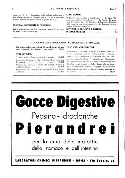 Le forze sanitarie organo ufficiale del Sindacato nazionale fascista dei medici e degli ordini dei medici