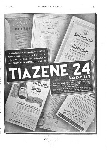 Le forze sanitarie organo ufficiale del Sindacato nazionale fascista dei medici e degli ordini dei medici