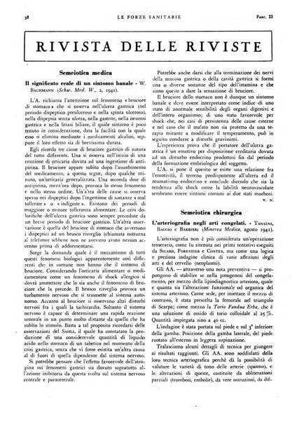 Le forze sanitarie organo ufficiale del Sindacato nazionale fascista dei medici e degli ordini dei medici