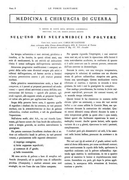 Le forze sanitarie organo ufficiale del Sindacato nazionale fascista dei medici e degli ordini dei medici