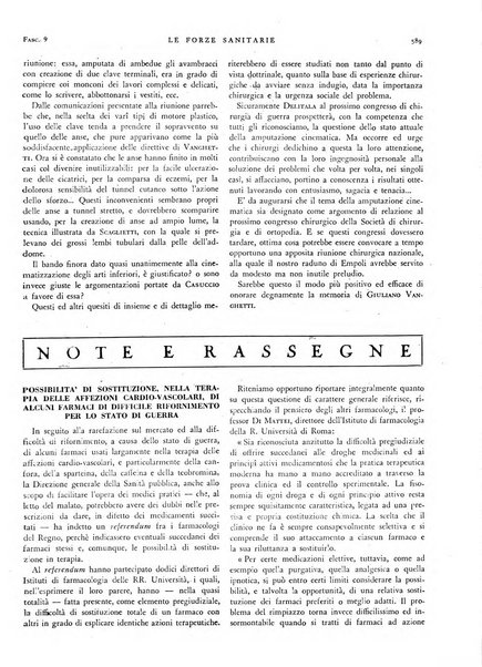 Le forze sanitarie organo ufficiale del Sindacato nazionale fascista dei medici e degli ordini dei medici