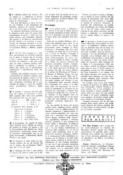 Le forze sanitarie organo ufficiale del Sindacato nazionale fascista dei medici e degli ordini dei medici