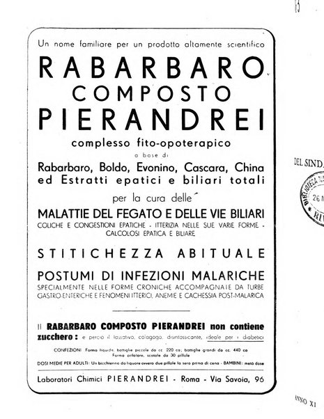 Le forze sanitarie organo ufficiale del Sindacato nazionale fascista dei medici e degli ordini dei medici