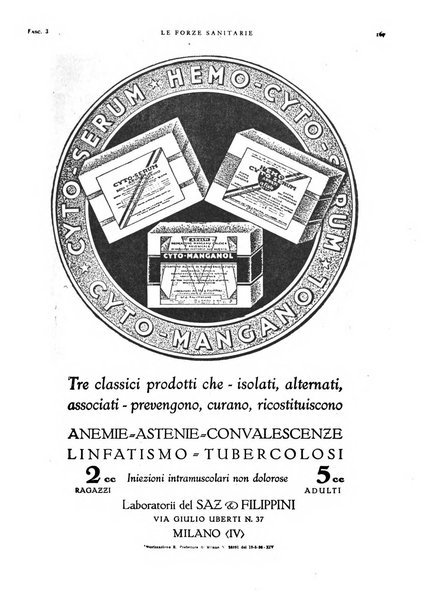 Le forze sanitarie organo ufficiale del Sindacato nazionale fascista dei medici e degli ordini dei medici