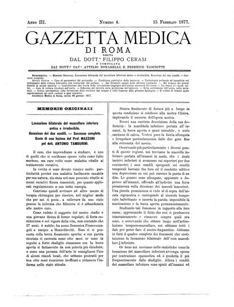 Gazzetta medica di Roma