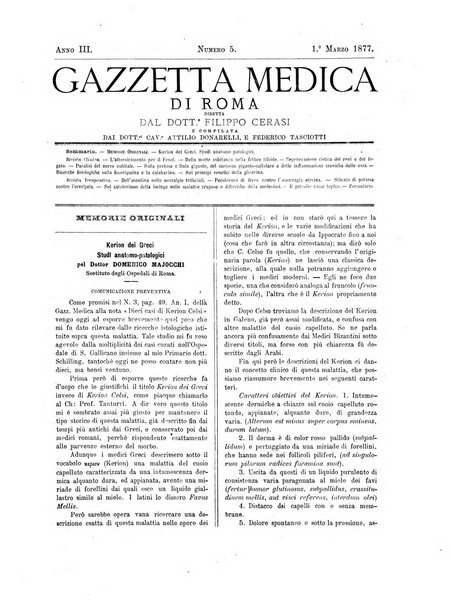 Gazzetta medica di Roma