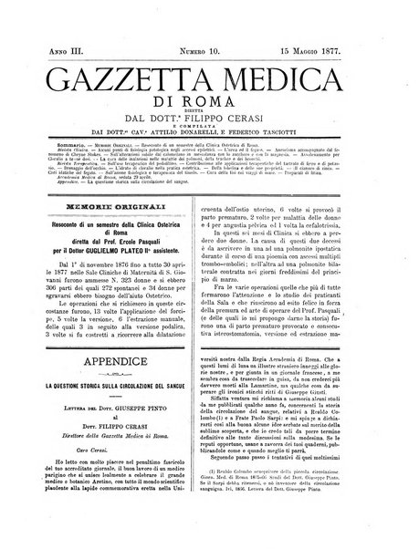 Gazzetta medica di Roma