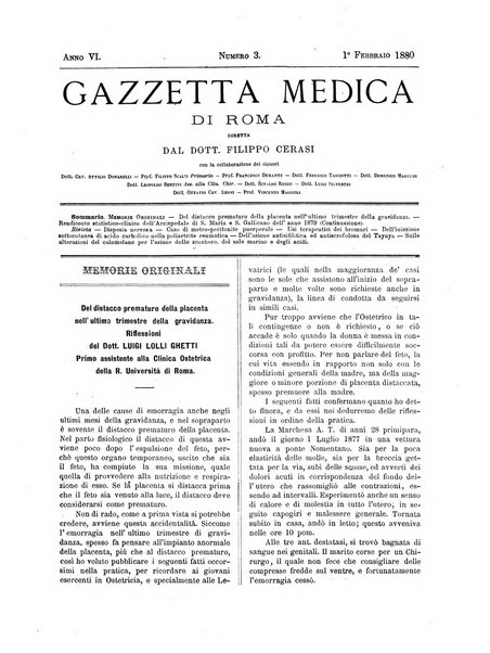 Gazzetta medica di Roma