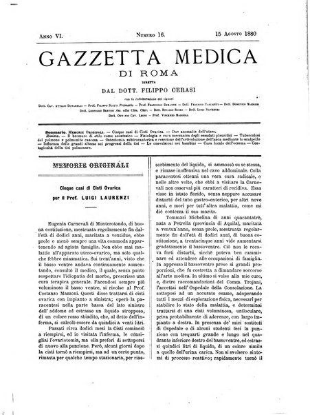 Gazzetta medica di Roma