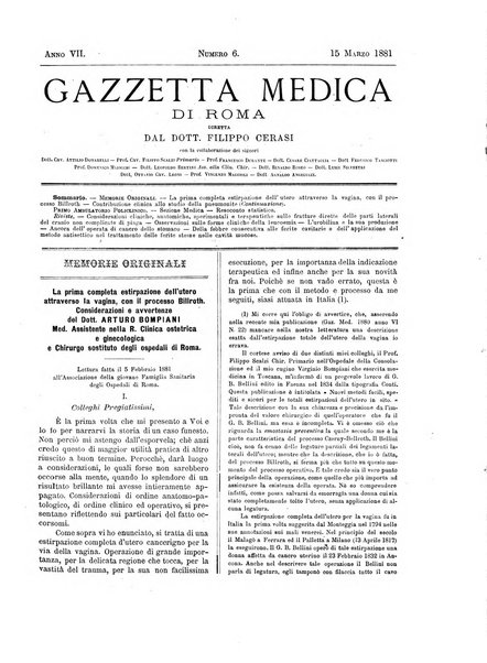 Gazzetta medica di Roma