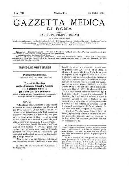 Gazzetta medica di Roma