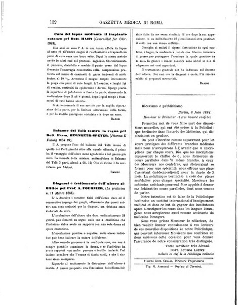 Gazzetta medica di Roma