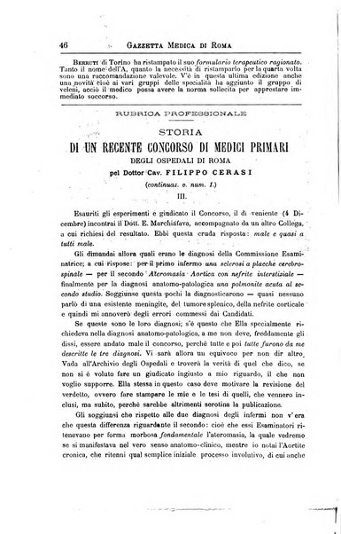 Gazzetta medica di Roma