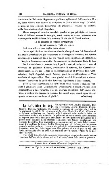 Gazzetta medica di Roma