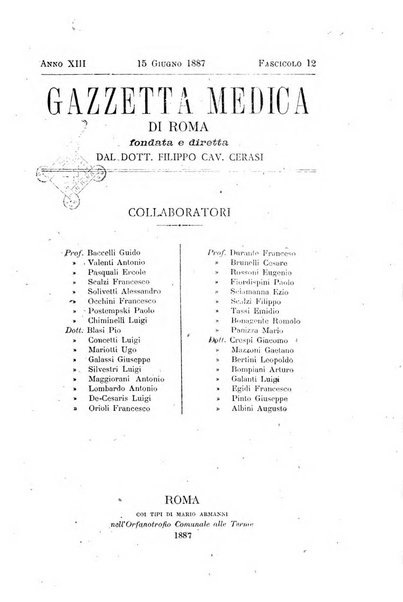 Gazzetta medica di Roma