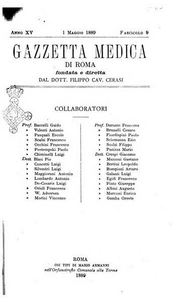 Gazzetta medica di Roma