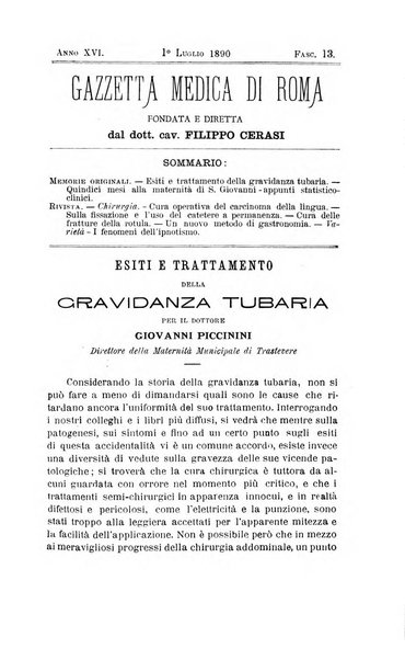 Gazzetta medica di Roma