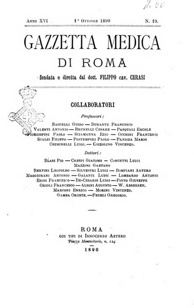 Gazzetta medica di Roma