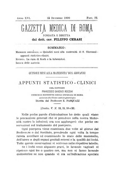 Gazzetta medica di Roma