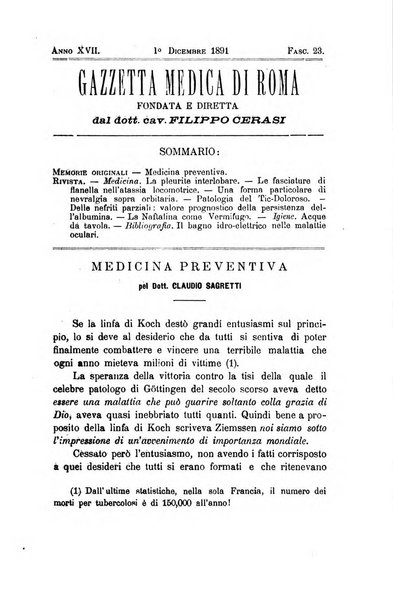 Gazzetta medica di Roma