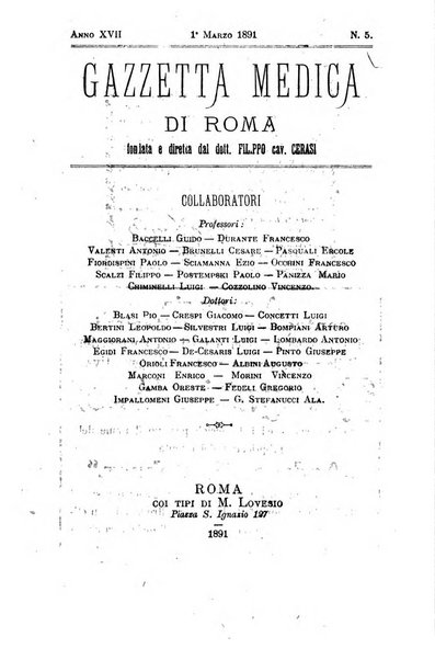 Gazzetta medica di Roma