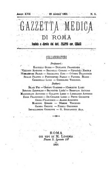 Gazzetta medica di Roma