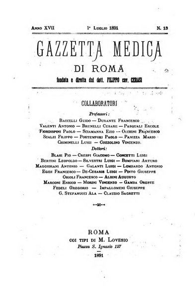 Gazzetta medica di Roma