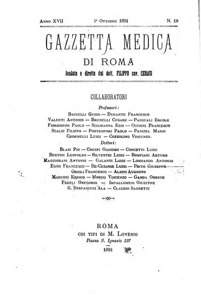 Gazzetta medica di Roma