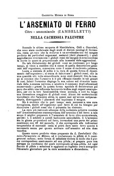 Gazzetta medica di Roma