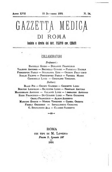 Gazzetta medica di Roma