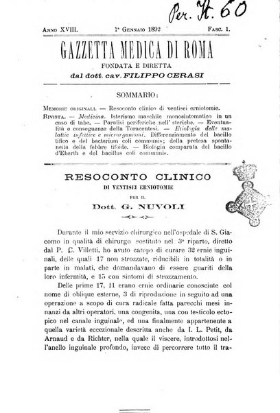 Gazzetta medica di Roma