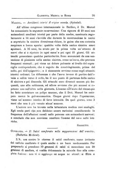 Gazzetta medica di Roma