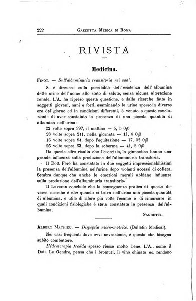 Gazzetta medica di Roma