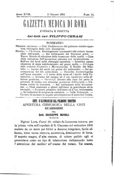 Gazzetta medica di Roma