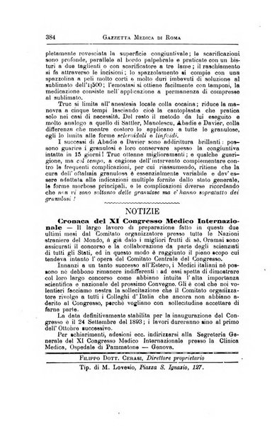 Gazzetta medica di Roma