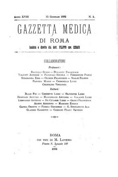 Gazzetta medica di Roma