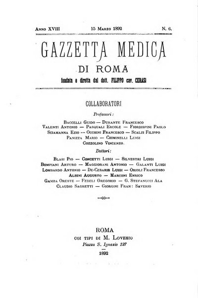 Gazzetta medica di Roma