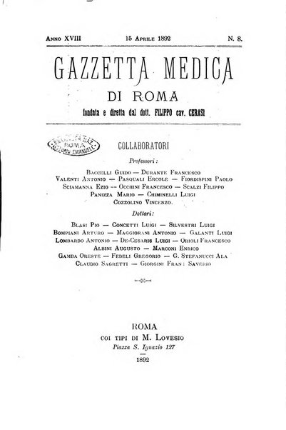 Gazzetta medica di Roma