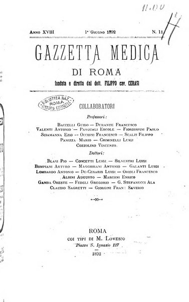 Gazzetta medica di Roma