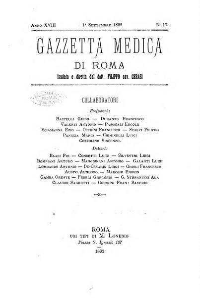 Gazzetta medica di Roma